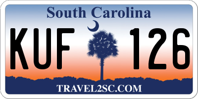 SC license plate KUF126