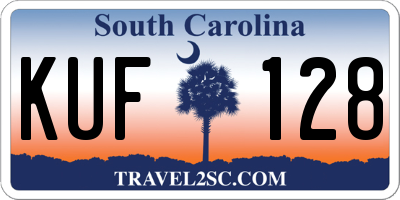 SC license plate KUF128