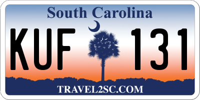 SC license plate KUF131