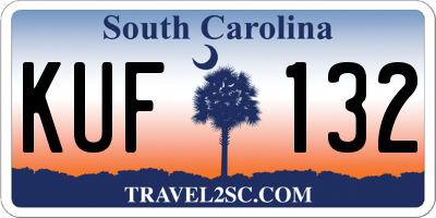SC license plate KUF132