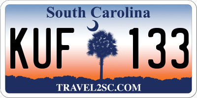 SC license plate KUF133
