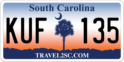 SC license plate KUF135