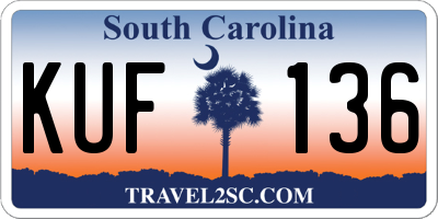 SC license plate KUF136