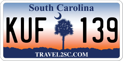 SC license plate KUF139