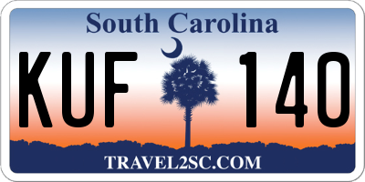 SC license plate KUF140