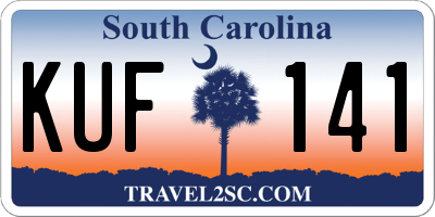 SC license plate KUF141