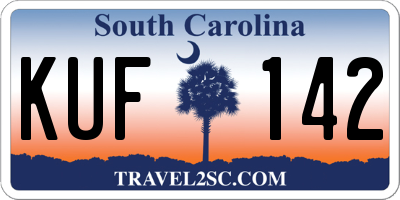 SC license plate KUF142