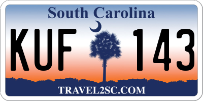 SC license plate KUF143