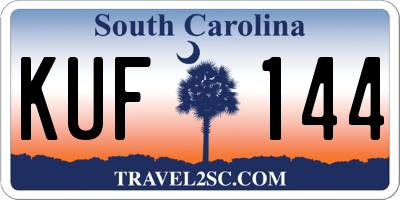 SC license plate KUF144