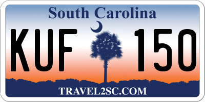 SC license plate KUF150