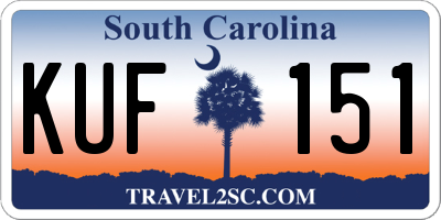 SC license plate KUF151