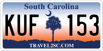 SC license plate KUF153