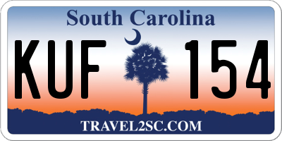 SC license plate KUF154