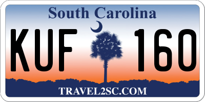 SC license plate KUF160