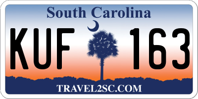 SC license plate KUF163
