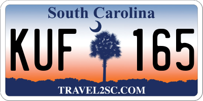 SC license plate KUF165