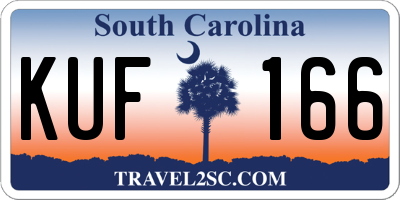 SC license plate KUF166
