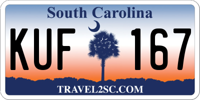 SC license plate KUF167