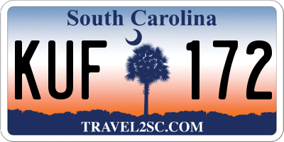 SC license plate KUF172