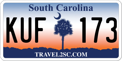 SC license plate KUF173