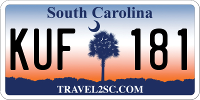 SC license plate KUF181