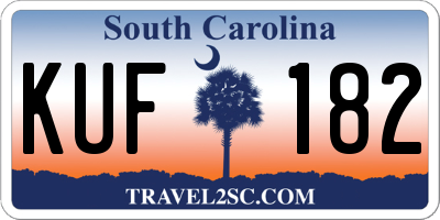 SC license plate KUF182