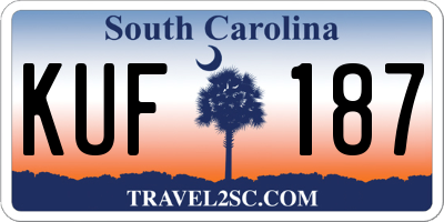 SC license plate KUF187