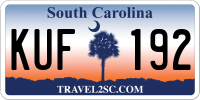 SC license plate KUF192
