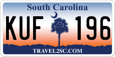 SC license plate KUF196