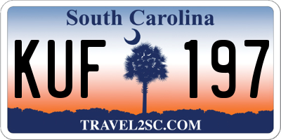 SC license plate KUF197