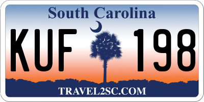 SC license plate KUF198