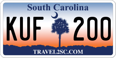 SC license plate KUF200