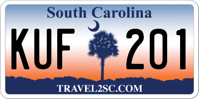 SC license plate KUF201
