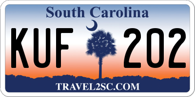 SC license plate KUF202