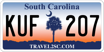SC license plate KUF207
