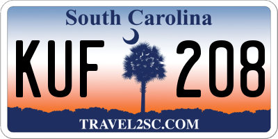 SC license plate KUF208