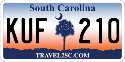 SC license plate KUF210