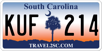 SC license plate KUF214