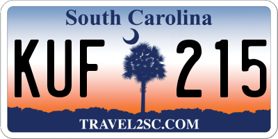 SC license plate KUF215