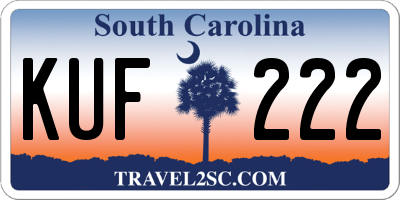 SC license plate KUF222