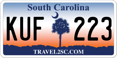 SC license plate KUF223