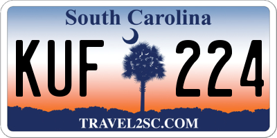 SC license plate KUF224