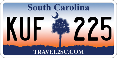SC license plate KUF225