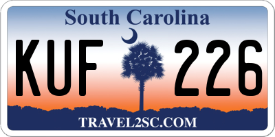 SC license plate KUF226