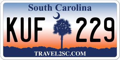 SC license plate KUF229