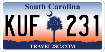 SC license plate KUF231