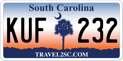 SC license plate KUF232