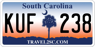 SC license plate KUF238