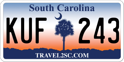 SC license plate KUF243