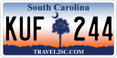 SC license plate KUF244